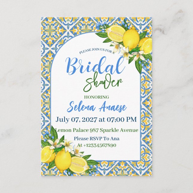 Bridal Shower Invitation Card (Front)
