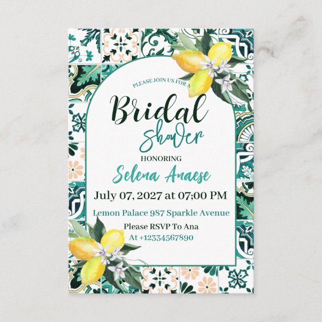 Bridal Shower Invitation Card (Front)