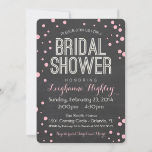 Bridal Shower Invitation - Chalkboard and Confetti