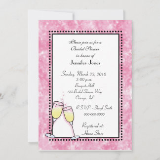 Bridal Shower Invitation Champagne Glasses