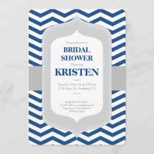 Bridal Shower Invitation, Chevron, Classic, Modern Invitation