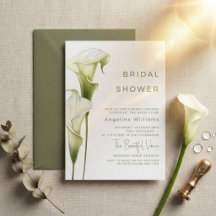 Bridal Shower Invitation "Delicate Calla Lilies"