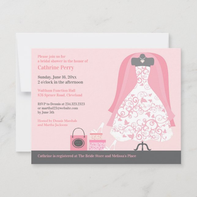 Bridal Shower Invitation Flat Card Invitation (Front)