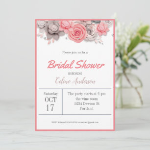 Bridal Shower Invitation Flowers Card