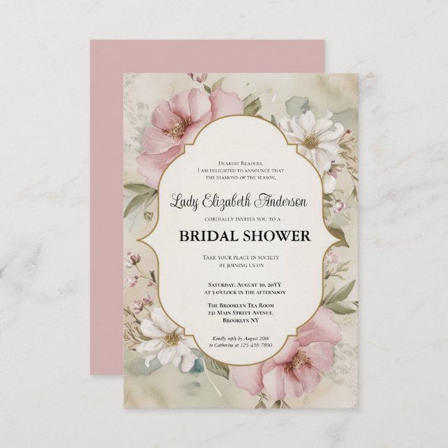 bridal shower invitation,french chateau party invitation (Front/Back)