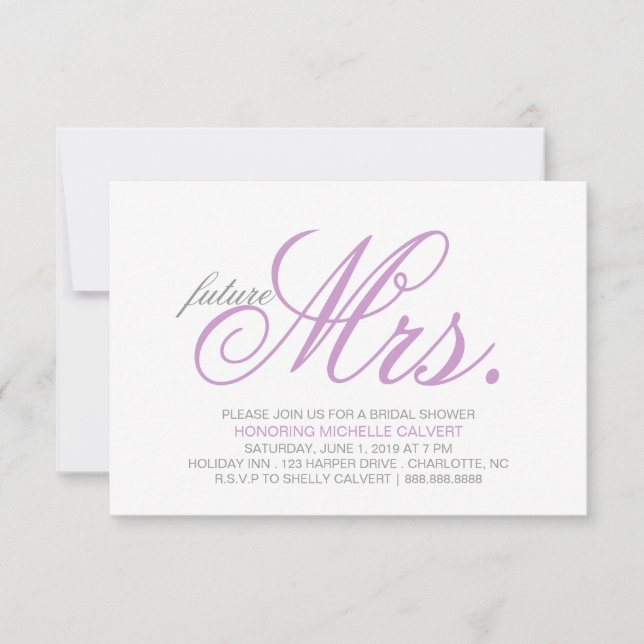 Bridal Shower Invitation | future Mrs. (Front)