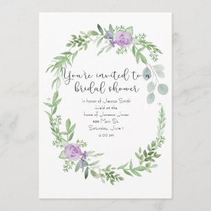 Bridal Shower Invitation lavender and greenery