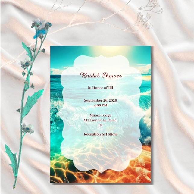 Bridal Shower Invitation Minimalist Tropical  (Creator Uploaded)