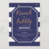 BRIDAL SHOWER INVITATION - navy anemone flower