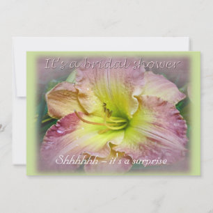 Bridal Shower Invitation Pink Daylily Blossom
