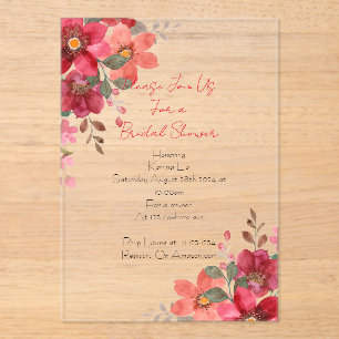 Bridal Shower Invitation pink floral design