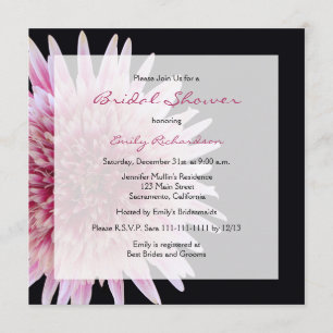 Bridal Shower Invitation -- Pink Gerbera Daisy