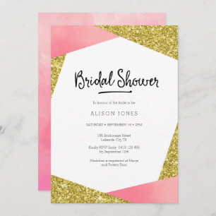 Bridal Shower Invitation Pink & glitter