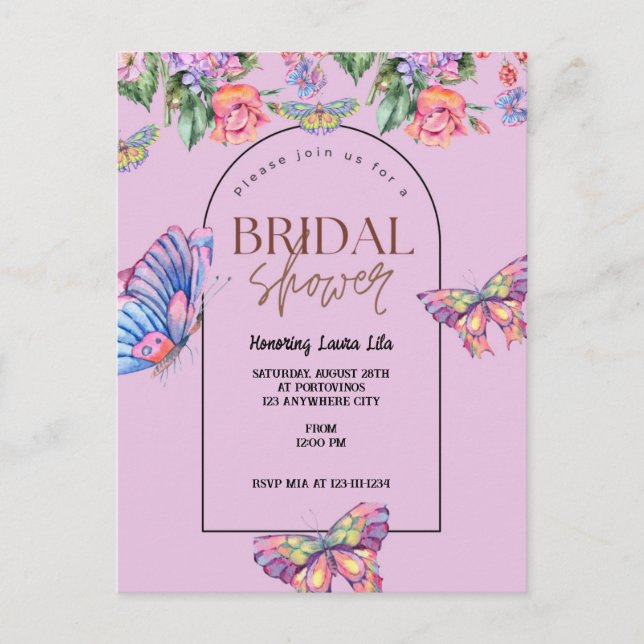 Bridal Shower Invitation Postcard (Front)
