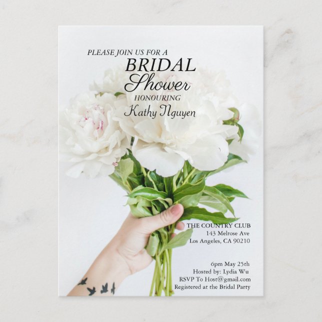Bridal Shower Invitation  Postcard (Front)