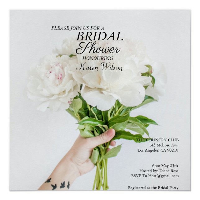 Bridal Shower Invitation RSVP Card Magnet Poster (Devant)