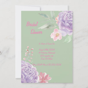 BRIDAL SHOWER INVITATION, SPRING, SUMMER,FLORAL INVITATION