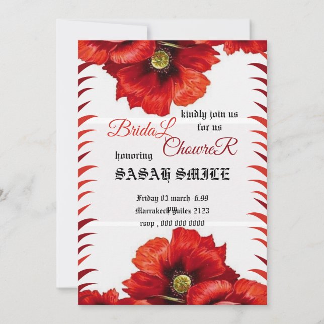 Bridal Shower Invitation Template, Wildflower Brid (Front)