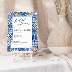 Bridal shower invitation tiles Mediterranean