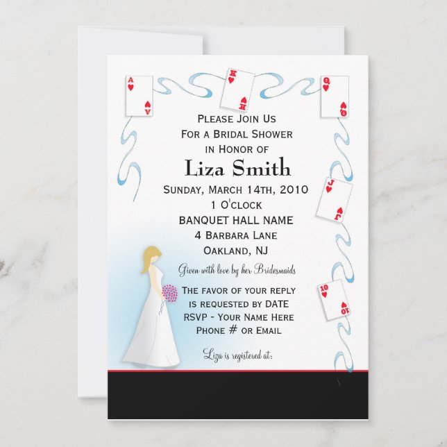 Bridal Shower Invitation - Vegas Theme (Front)