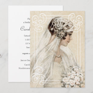 Bridal Shower Invitation Vintage Bride w/Frame