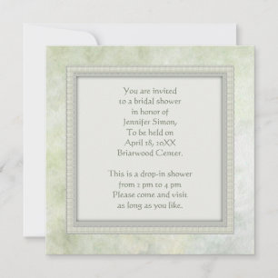 bridal shower invitation watercolor in green tones