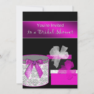 Bridal Shower Invitations - Fuschia and Black