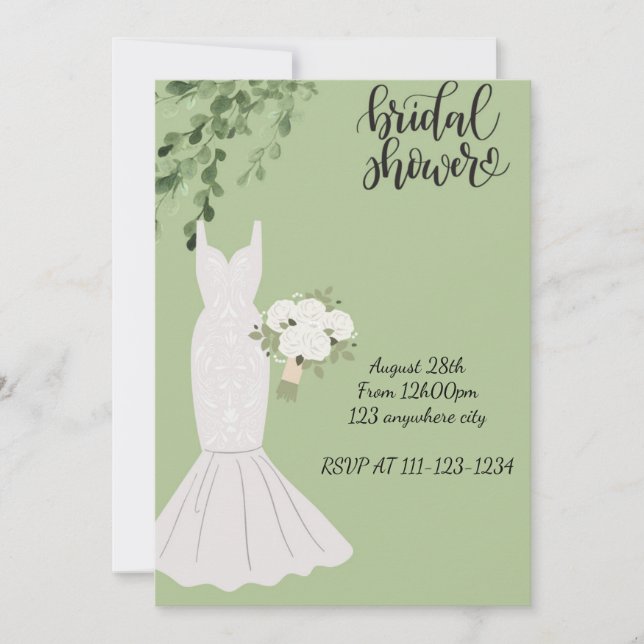 BRIDAL SHOWER INVITATIONS,INSTANT DOWNLOAD INVITATION (Front)