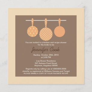 Bridal Shower Invitations Kitchen Cooking Theme