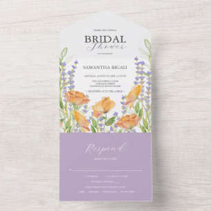 Bridal Shower Invitations Watercolor Wildflowers