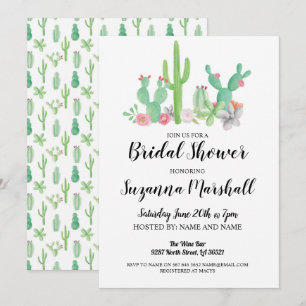 Bridal Shower Invite Cactus Bachelorette Cacti