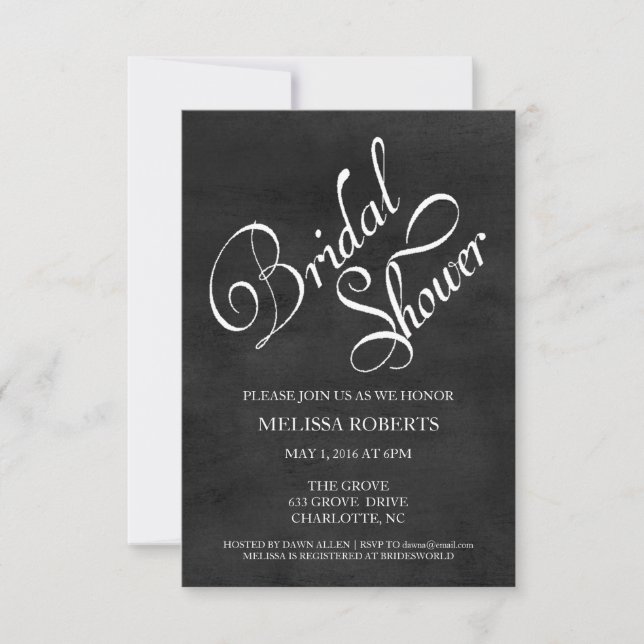 Bridal Shower Invite | Chalkboard Script (Front)