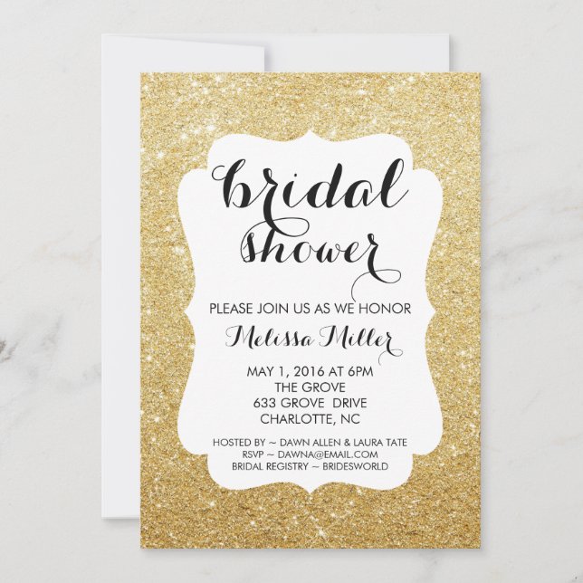 Bridal Shower Invite - Glittered (Front)