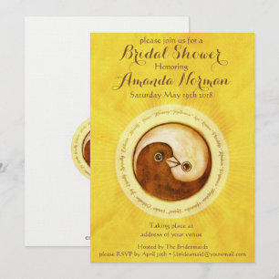 BRIDAL SHOWER INVITE gold doves customisable
