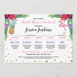Bridal Shower Itinerary Aloha Flamingo Pineapple Program