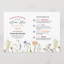 Bridal Shower Itinerary Wildflowers Floral