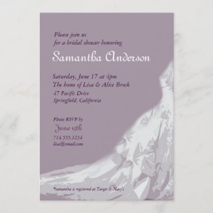 Bridal Shower lavender : bridal gown Invitation