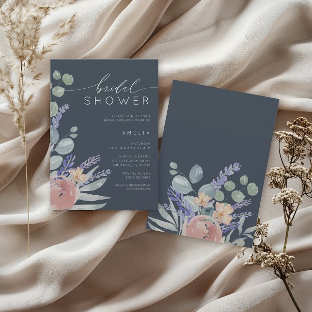 Bridal Shower Lavender & Eucalyptus Watercolor  Invitation (Creator Uploaded)