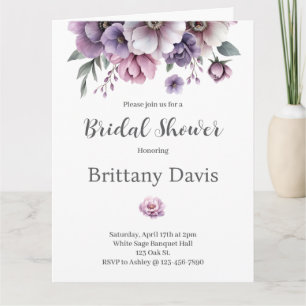 Bridal Shower Lavender Floral Invitation