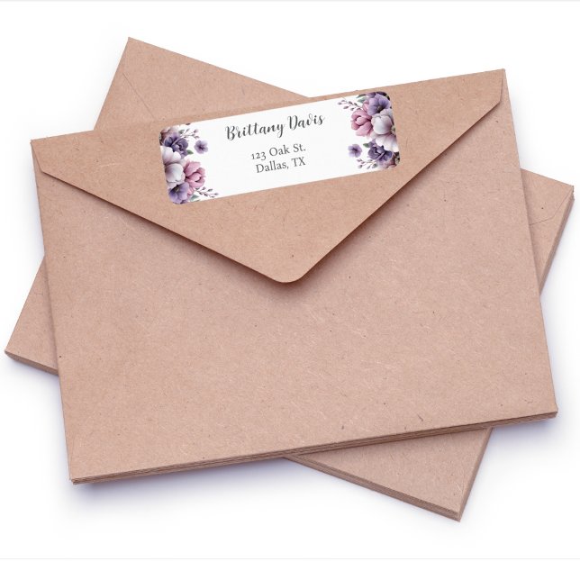 Bridal Shower Lavender Floral Return Address  (Creator Uploaded)