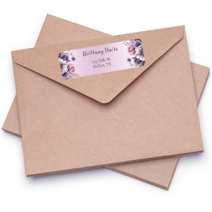 Bridal Shower Lavender Floral Return Address 