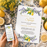 Bridal Shower lavender florals lemons main squeeze
