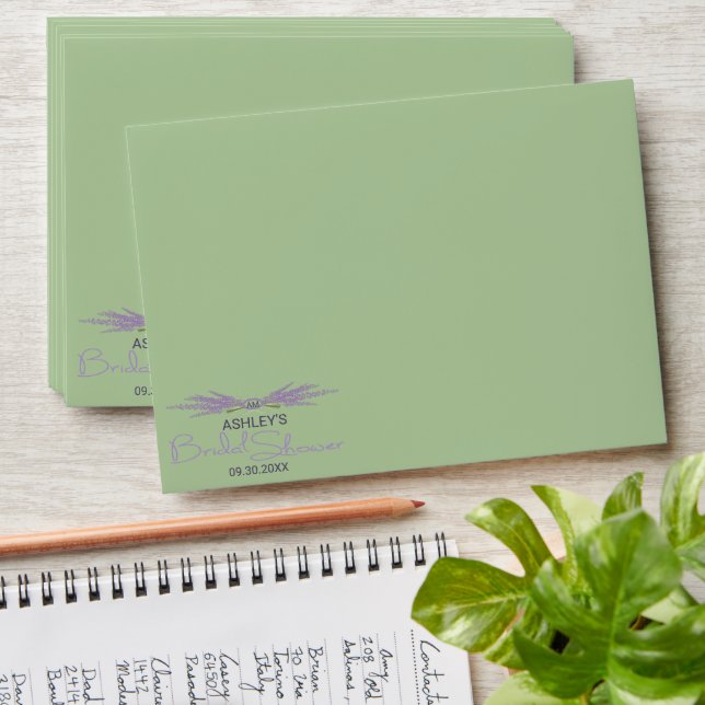 Bridal Shower Lavender Flower Bundles Template Envelope (Stacked)
