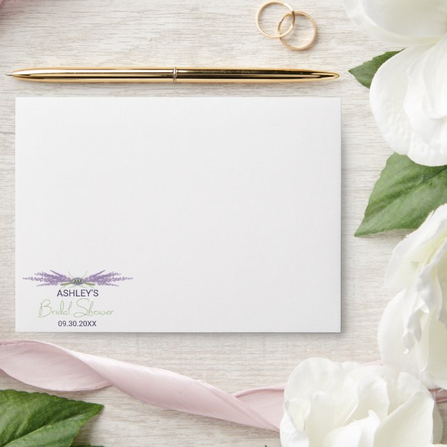Bridal Shower Lavender Flower Bundles Template Envelope (Wedding)