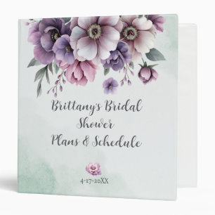 Bridal Shower Lavender & Green Floral Binder