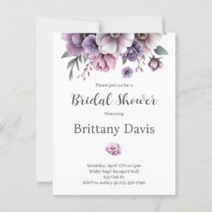 Bridal Shower Lavender & Green Floral  Postcard