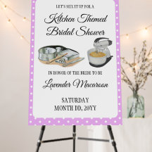 Bridal Shower Lavender Polka Dots Double Sided 