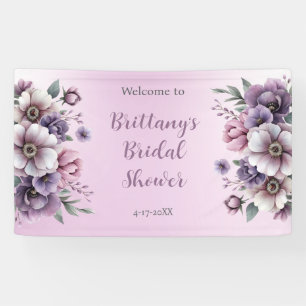 Bridal Shower Lavender Watercolor Floral Banner