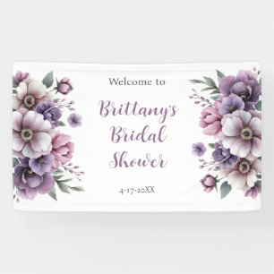 Bridal Shower Lavender Watercolor Floral  Banner