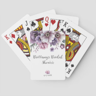 Bridal Shower Lavender Watercolor Floral Playing Cards